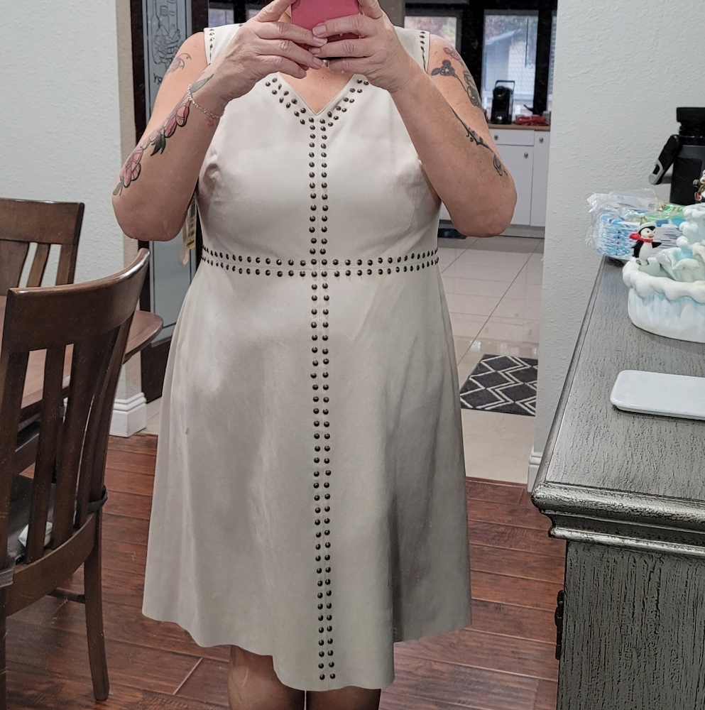 INC FAUX SUEDE DRESS